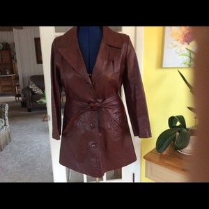 Vintage 70s Leather Trench